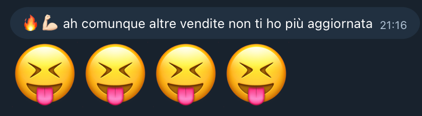 Chat: altre vendite non ti ho più aggiornata